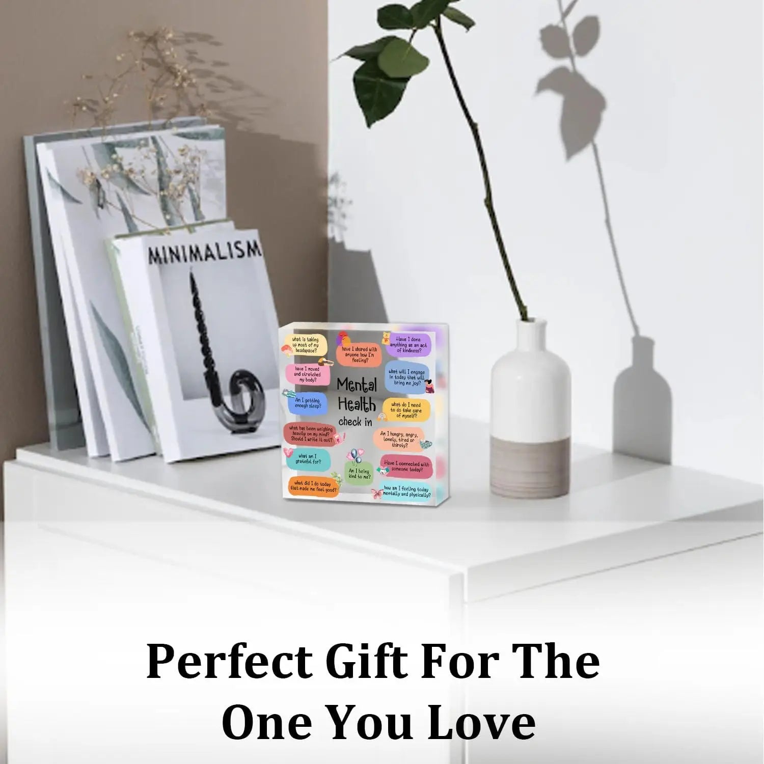 Mental Health & Self-Care Encouragement Sign — Therapist & Wellness Gift