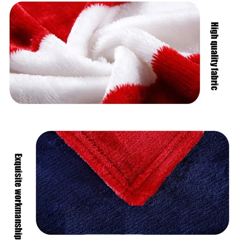 Warm Plush Throw Blanket — Striped European Style for Sofa, Bed & Travel